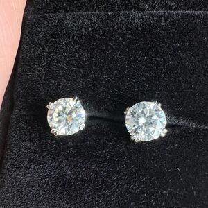 CERTIFIED 3 carat moissanite earrings with certificate of authenticity.